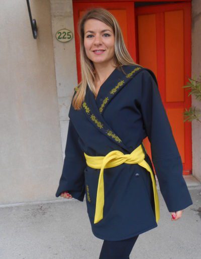 Imper Kimono Noir et Jaune