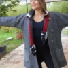 Veste "Monoki" Blanche et Noire en Laine. Françoise De La Hoz Création de Manteaux - Hérault